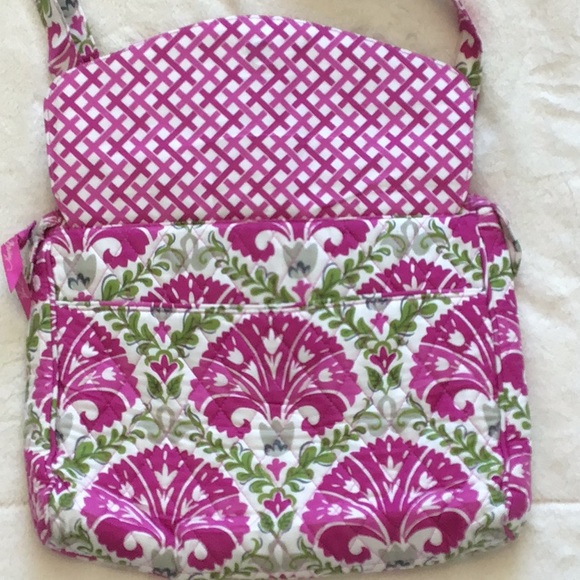 Vera Bradley vintage floral messenger bag 100% cotton, quilted pockets - Picture 7 of 15